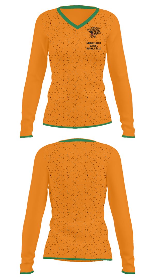 Women's Long Sleeve Vneck Shirt, Lindsay High School Basketball, Women's Basketball, Teamtime, Team time, sublimation, custom sports apparel, team uniforms, spirit wear, spiritwear, sports uniforms, custom shirts, team store, custom team store, fundraiser sports, apparel fundraiser