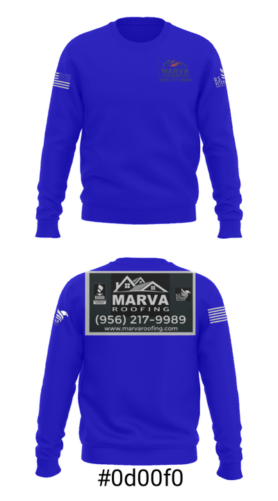 Marva Roofing 1081209 Crew Neck Sweatshirt - 16