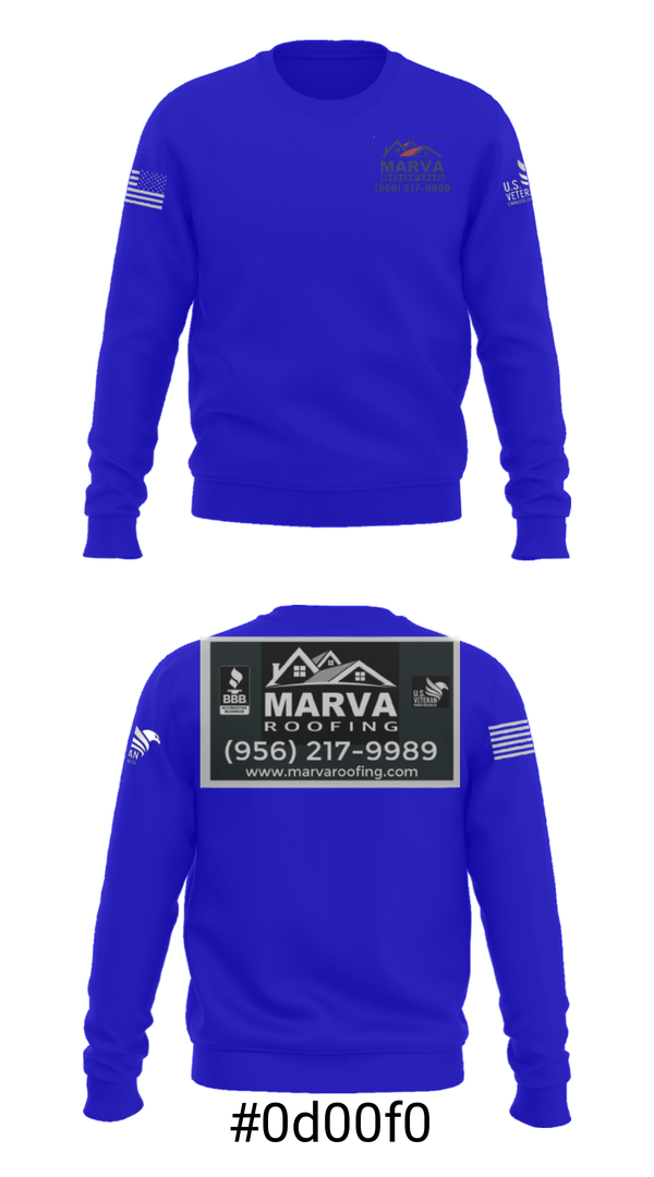 Crew Neck Sweatshirt, Marva Roofing, , Teamtime, Team time, sublimation, custom sports apparel, team uniforms, spirit wear, spiritwear, sports uniforms, custom shirts, team store, custom team store, fundraiser sports, apparel fundraiser