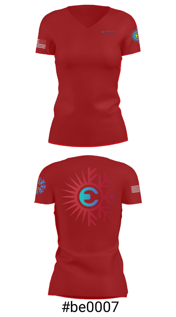 Women's Short Sleeve Vneck Shirt, Elemental HVAC, , Teamtime, Team time, sublimation, custom sports apparel, team uniforms, spirit wear, spiritwear, sports uniforms, custom shirts, team store, custom team store, fundraiser sports, apparel fundraiser