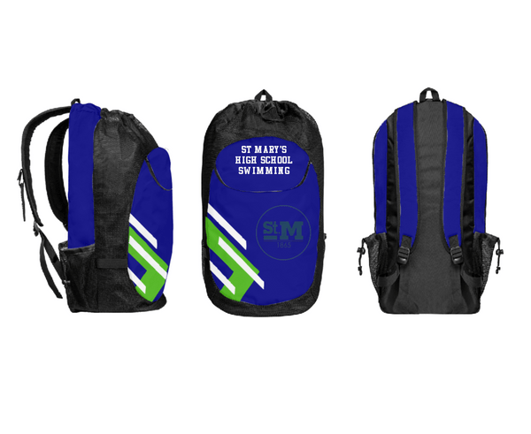 Gear Bag, St Mary's High School Swimming, Swimming, Teamtime, Team time, sublimation, custom sports apparel, team uniforms, spirit wear, spiritwear, sports uniforms, custom shirts, team store, custom team store, fundraiser sports, apparel fundraiser