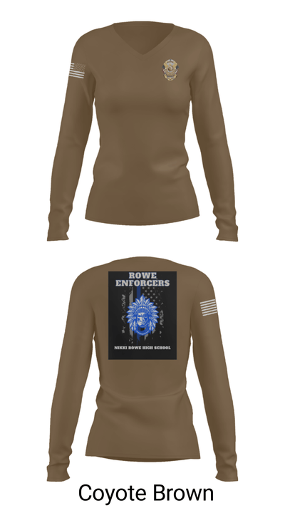Rowe Enforcers 68406360 Women's Long Sleeve V-neck Shirt - 15