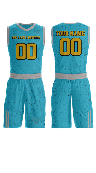 Womens Reversible Basketball Jersey, NRV Lady Lightning, Women's Basketball, Teamtime, Team time, sublimation, custom sports apparel, team uniforms, spirit wear, spiritwear, sports uniforms, custom shirts, team store, custom team store, fundraiser sports, apparel fundraiser