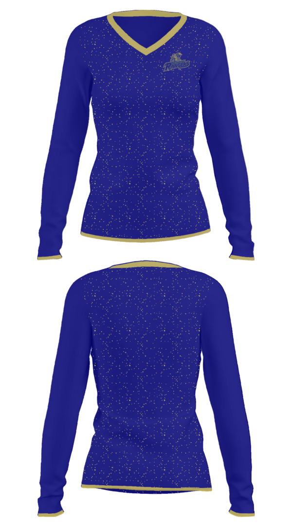 Women's Long Sleeve Vneck Shirt, Northwest Area High School, Spirit Store, Teamtime, Team time, sublimation, custom sports apparel, team uniforms, spirit wear, spiritwear, sports uniforms, custom shirts, team store, custom team store, fundraiser sports, apparel fundraiser