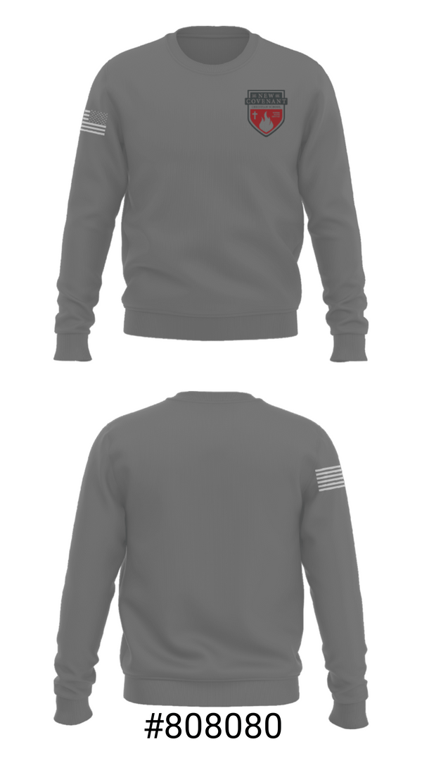 Crew Neck Sweatshirt, New Covenant Christian School Basketball, Men's Basketball, Teamtime, Team time, sublimation, custom sports apparel, team uniforms, spirit wear, spiritwear, sports uniforms, custom shirts, team store, custom team store, fundraiser sports, apparel fundraiser