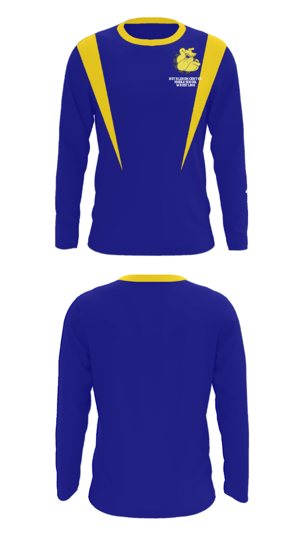 Long Sleeve Performance Shirt, Bethlehem-Center Middle School Wrestling, Wrestling, Teamtime, Team time, sublimation, custom sports apparel, team uniforms, spirit wear, spiritwear, sports uniforms, custom shirts, team store, custom team store, fundraiser sports, apparel fundraiser