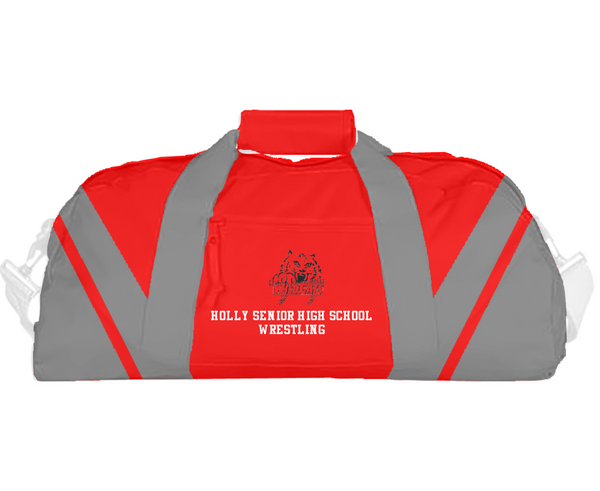 Duffle Bag, Holly Senior High School Wrestling, Wrestling, Teamtime, Team time, sublimation, custom sports apparel, team uniforms, spirit wear, spiritwear, sports uniforms, custom shirts, team store, custom team store, fundraiser sports, apparel fundraiser