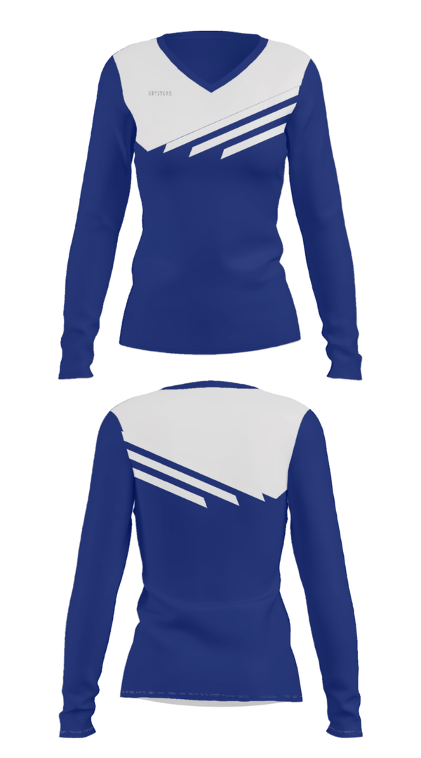 Women's Long Sleeve Vneck Shirt, Keystone Montessori School, Spirit Store, Teamtime, Team time, sublimation, custom sports apparel, team uniforms, spirit wear, spiritwear, sports uniforms, custom shirts, team store, custom team store, fundraiser sports, apparel fundraiser