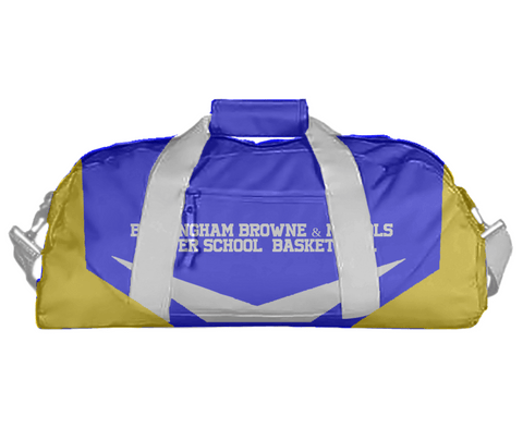Duffle Bag, Buckingham Browne & Nichols Upper School  Basketball, Men's Basketball, Teamtime, Team time, sublimation, custom sports apparel, team uniforms, spirit wear, spiritwear, sports uniforms, custom shirts, team store, custom team store, fundraiser sports, apparel fundraiser