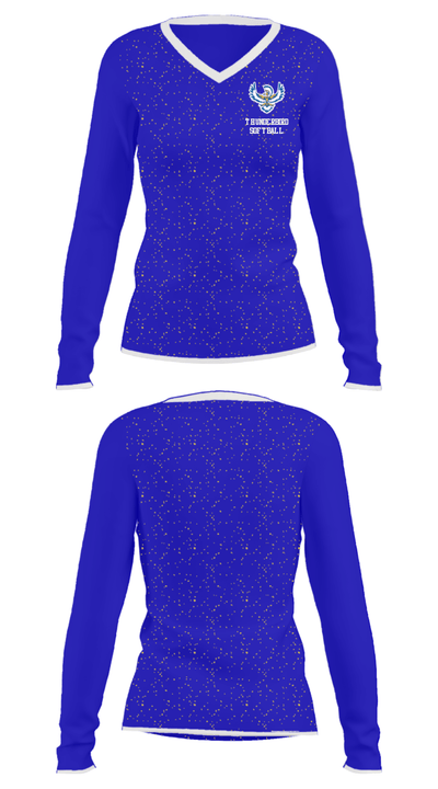 Thunderbird Softball 15197780 Women's Long Sleeve V-neck Shirt - 32