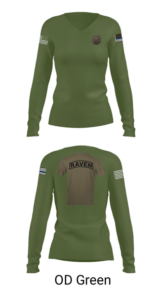 Women's Long Sleeve Vneck Shirt, , Air Force, Teamtime, Team time, sublimation, custom sports apparel, team uniforms, spirit wear, spiritwear, sports uniforms, custom shirts, team store, custom team store, fundraiser sports, apparel fundraiser