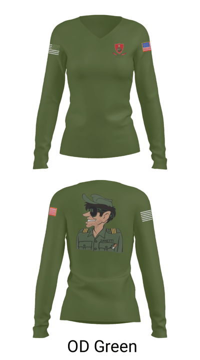 LEGION EXTRANJERA USA 15035615 Women's Long Sleeve V-neck Shirt - 31