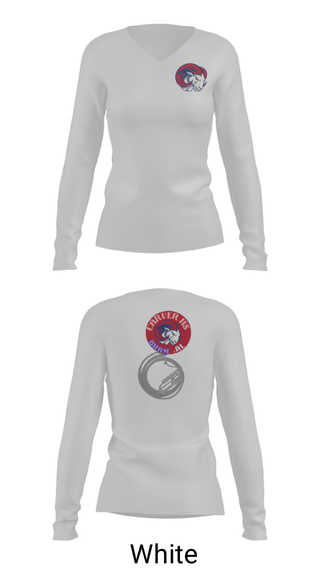 Women's Long Sleeve Vneck Shirt, Carver rams, Football, Teamtime, Team time, sublimation, custom sports apparel, team uniforms, spirit wear, spiritwear, sports uniforms, custom shirts, team store, custom team store, fundraiser sports, apparel fundraiser