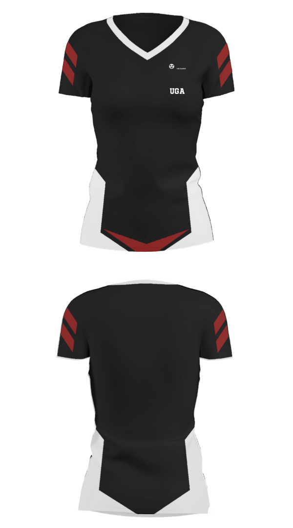 Women's Short Sleeve Vneck Shirt, UGA, , Teamtime, Team time, sublimation, custom sports apparel, team uniforms, spirit wear, spiritwear, sports uniforms, custom shirts, team store, custom team store, fundraiser sports, apparel fundraiser
