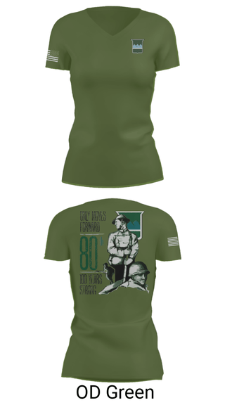Women's Short Sleeve Vneck Shirt, 80th Training Command, , Teamtime, Team time, sublimation, custom sports apparel, team uniforms, spirit wear, spiritwear, sports uniforms, custom shirts, team store, custom team store, fundraiser sports, apparel fundraiser