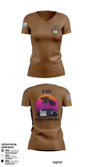Women's Short Sleeve Vneck Shirt, 6th Security Forces Squadron, Air Force, Teamtime, Team time, sublimation, custom sports apparel, team uniforms, spirit wear, spiritwear, sports uniforms, custom shirts, team store, custom team store, fundraiser sports, apparel fundraiser