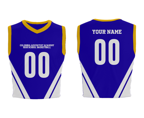 Mens Basketball Jersey, Columbia Adventist Academy High School Basketball, Men's Basketball, Teamtime, Team time, sublimation, custom sports apparel, team uniforms, spirit wear, spiritwear, sports uniforms, custom shirts, team store, custom team store, fundraiser sports, apparel fundraiser