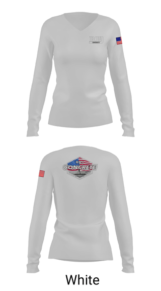 Women's Long Sleeve Vneck Shirt, RBJ Concrete, , Teamtime, Team time, sublimation, custom sports apparel, team uniforms, spirit wear, spiritwear, sports uniforms, custom shirts, team store, custom team store, fundraiser sports, apparel fundraiser