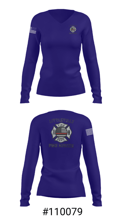 Littleville Fire & Rescue 55821755 Women's Long Sleeve V-neck Shirt - 7