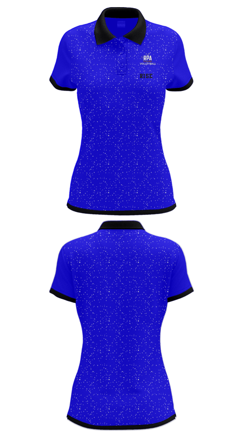 Women's Short Sleeve Performance Polo, RISE, Women's Volleyball, Teamtime, Team time, sublimation, custom sports apparel, team uniforms, spirit wear, spiritwear, sports uniforms, custom shirts, team store, custom team store, fundraiser sports, apparel fundraiser