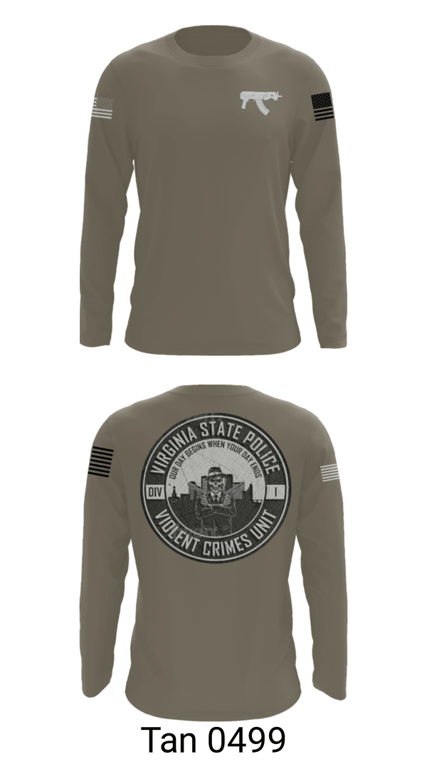 Long Sleeve Performance Shirt, Violent Crimes Unit, Police, Teamtime, Team time, sublimation, custom sports apparel, team uniforms, spirit wear, spiritwear, sports uniforms, custom shirts, team store, custom team store, fundraiser sports, apparel fundraiser
