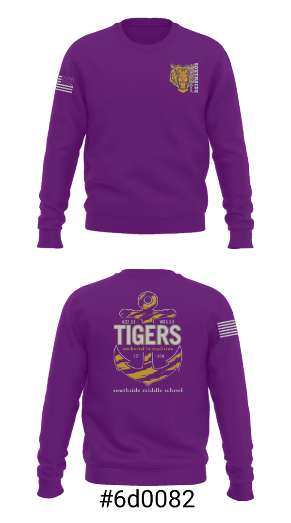 Crew Neck Sweatshirt, Southside Middle School, Spirit Store, Teamtime, Team time, sublimation, custom sports apparel, team uniforms, spirit wear, spiritwear, sports uniforms, custom shirts, team store, custom team store, fundraiser sports, apparel fundraiser