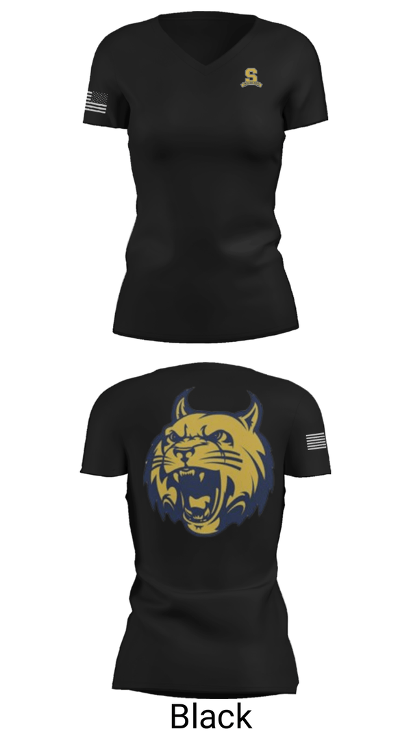 Women's Short Sleeve Vneck Shirt, Springfield High School Bowling, Bowling, Teamtime, Team time, sublimation, custom sports apparel, team uniforms, spirit wear, spiritwear, sports uniforms, custom shirts, team store, custom team store, fundraiser sports, apparel fundraiser