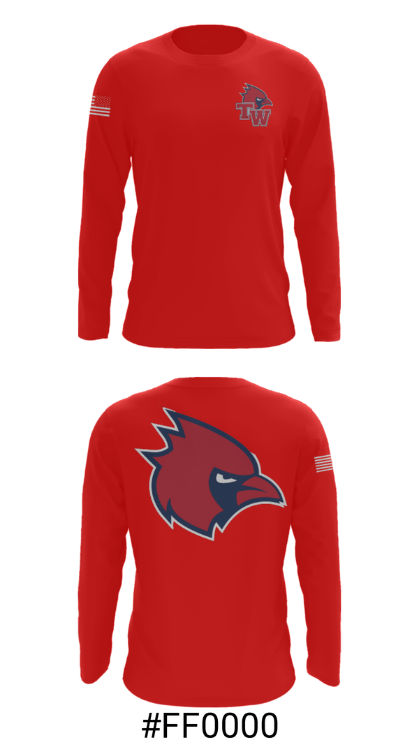 Long Sleeve Performance Shirt, Thomas Worthington High School Basketball, Women's Basketball, Teamtime, Team time, sublimation, custom sports apparel, team uniforms, spirit wear, spiritwear, sports uniforms, custom shirts, team store, custom team store, fundraiser sports, apparel fundraiser