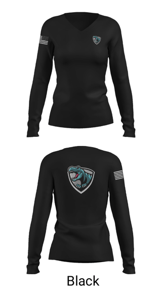 Women's Long Sleeve Vneck Shirt, Rex95 Dino’s, Bowling, Teamtime, Team time, sublimation, custom sports apparel, team uniforms, spirit wear, spiritwear, sports uniforms, custom shirts, team store, custom team store, fundraiser sports, apparel fundraiser