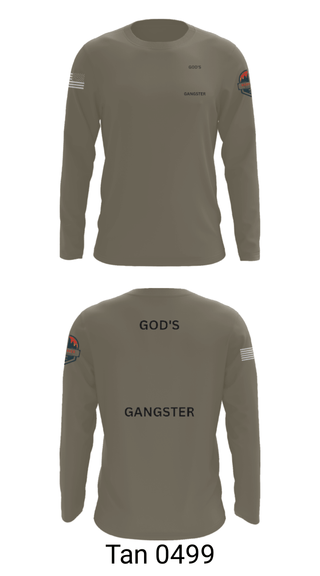 Long Sleeve Performance Shirt, GOD'S GANGSTER, Baseball, Teamtime, Team time, sublimation, custom sports apparel, team uniforms, spirit wear, spiritwear, sports uniforms, custom shirts, team store, custom team store, fundraiser sports, apparel fundraiser