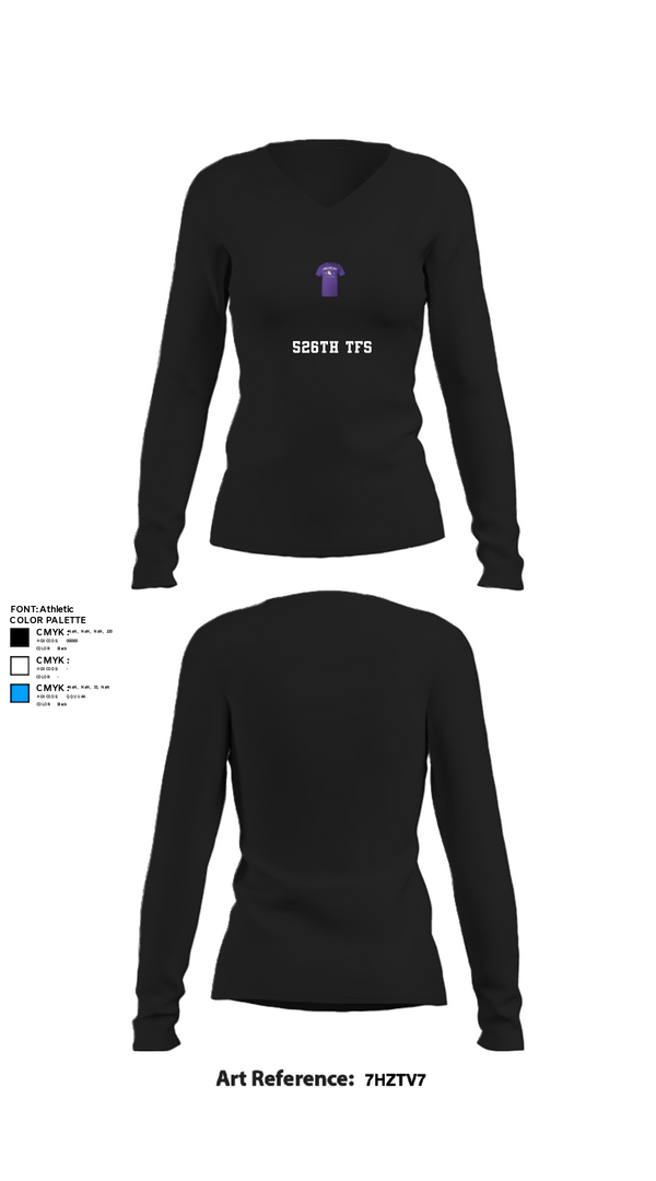 Women's Long Sleeve Vneck Shirt, 526th TFS, , Teamtime, Team time, sublimation, custom sports apparel, team uniforms, spirit wear, spiritwear, sports uniforms, custom shirts, team store, custom team store, fundraiser sports, apparel fundraiser