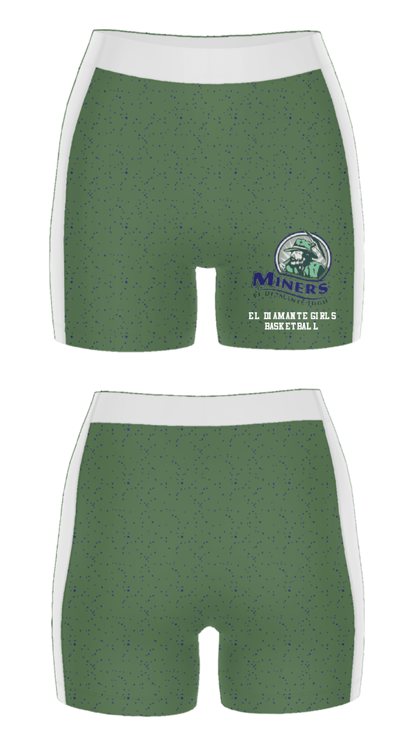 Women's Compression Shorts, El Diamante High School Basketball, Women's Basketball, Teamtime, Team time, sublimation, custom sports apparel, team uniforms, spirit wear, spiritwear, sports uniforms, custom shirts, team store, custom team store, fundraiser sports, apparel fundraiser