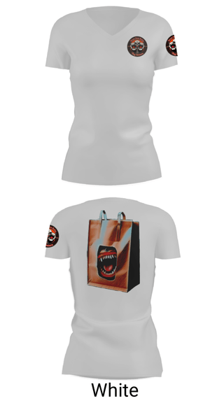 Women's Short Sleeve Vneck Shirt, The A.Z. Bag Eaters, Football, Teamtime, Team time, sublimation, custom sports apparel, team uniforms, spirit wear, spiritwear, sports uniforms, custom shirts, team store, custom team store, fundraiser sports, apparel fundraiser