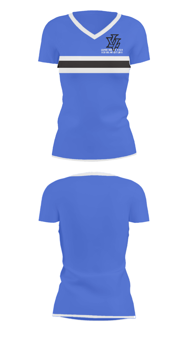 Women's Short Sleeve Vneck Shirt, Leavenworth High School Wrestling, Wrestling, Teamtime, Team time, sublimation, custom sports apparel, team uniforms, spirit wear, spiritwear, sports uniforms, custom shirts, team store, custom team store, fundraiser sports, apparel fundraiser