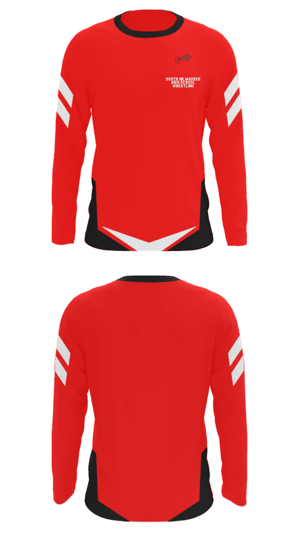 Long Sleeve Performance Shirt, South Milwaukee High School Wrestling, Wrestling, Teamtime, Team time, sublimation, custom sports apparel, team uniforms, spirit wear, spiritwear, sports uniforms, custom shirts, team store, custom team store, fundraiser sports, apparel fundraiser