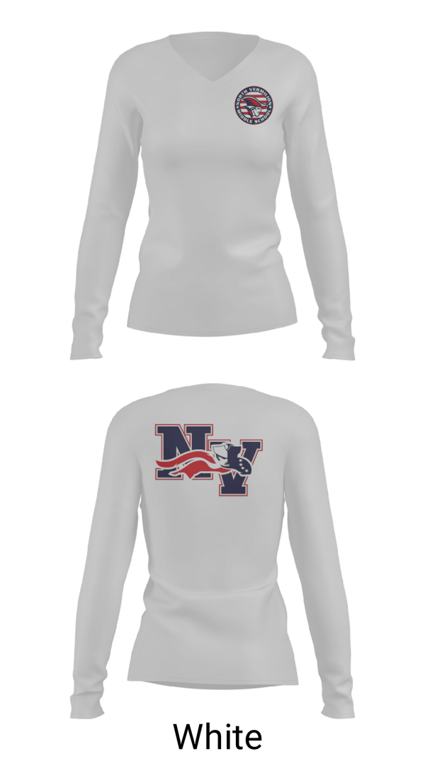 Women's Long Sleeve Vneck Shirt, North Vermilion Middle School Basketball, Women's Basketball, Teamtime, Team time, sublimation, custom sports apparel, team uniforms, spirit wear, spiritwear, sports uniforms, custom shirts, team store, custom team store, fundraiser sports, apparel fundraiser