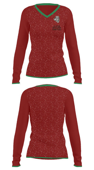 Women's Long Sleeve Vneck Shirt, La Pryor High School Basketball, Men's Basketball, Teamtime, Team time, sublimation, custom sports apparel, team uniforms, spirit wear, spiritwear, sports uniforms, custom shirts, team store, custom team store, fundraiser sports, apparel fundraiser