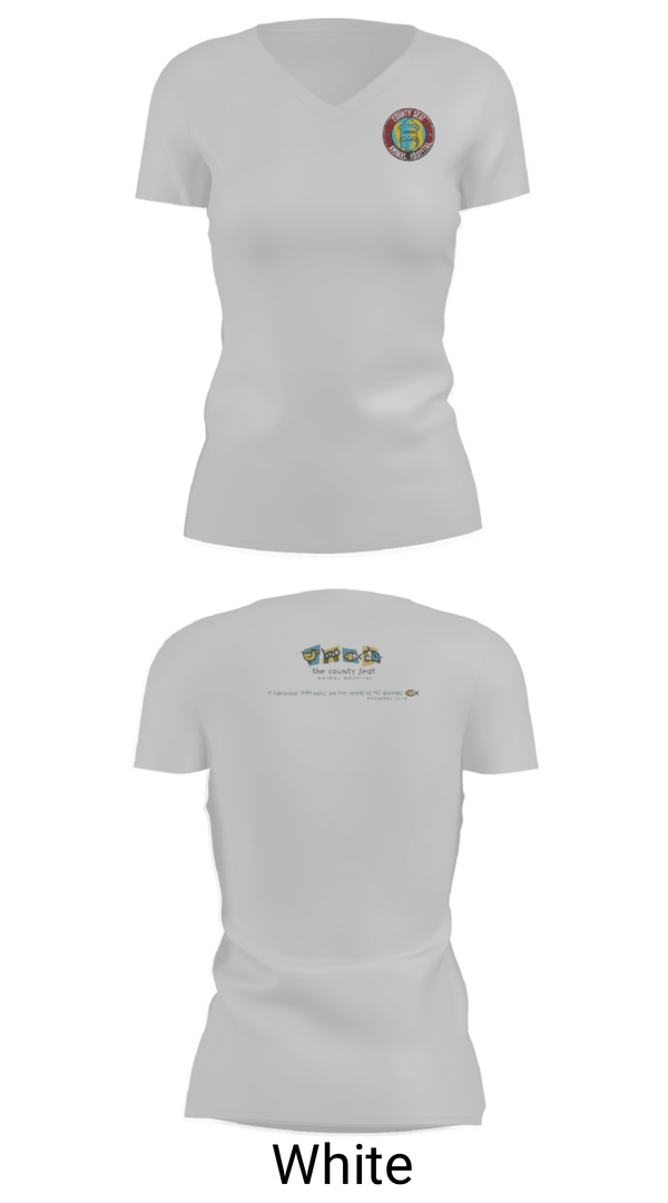 Women's Short Sleeve Vneck Shirt, County Seat Animal HospitalCounty Seat Animal Hospital, , Teamtime, Team time, sublimation, custom sports apparel, team uniforms, spirit wear, spiritwear, sports uniforms, custom shirts, team store, custom team store, fundraiser sports, apparel fundraiser