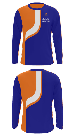 Long Sleeve Performance Shirt, Heritage High School Basketball, Women's Basketball, Teamtime, Team time, sublimation, custom sports apparel, team uniforms, spirit wear, spiritwear, sports uniforms, custom shirts, team store, custom team store, fundraiser sports, apparel fundraiser