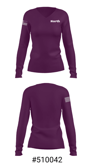 Women's Long Sleeve Vneck Shirt, North, Women's Volleyball, Teamtime, Team time, sublimation, custom sports apparel, team uniforms, spirit wear, spiritwear, sports uniforms, custom shirts, team store, custom team store, fundraiser sports, apparel fundraiser