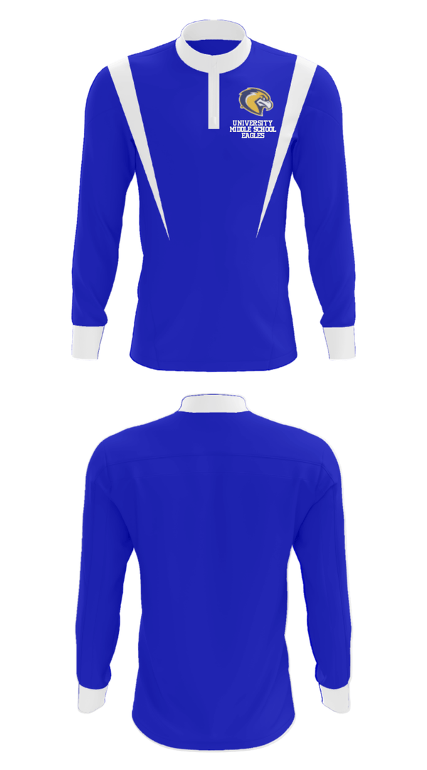 Quarter Zip Jacket, University Middle School Eagles, Spirit Store, Teamtime, Team time, sublimation, custom sports apparel, team uniforms, spirit wear, spiritwear, sports uniforms, custom shirts, team store, custom team store, fundraiser sports, apparel fundraiser