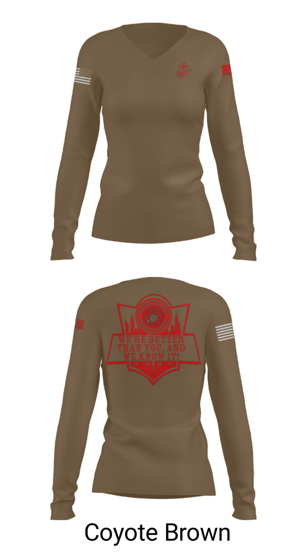 Women's Long Sleeve Vneck Shirt, RSS EMPIRE STATE, Marines, Teamtime, Team time, sublimation, custom sports apparel, team uniforms, spirit wear, spiritwear, sports uniforms, custom shirts, team store, custom team store, fundraiser sports, apparel fundraiser
