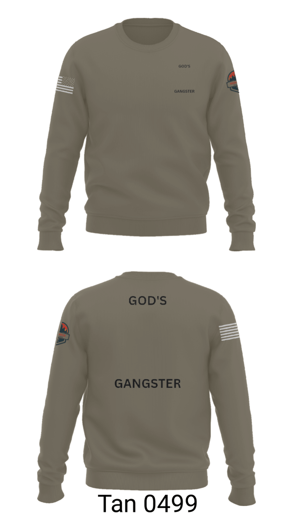 Crew Neck Sweatshirt, GOD'S GANGSTER, Baseball, Teamtime, Team time, sublimation, custom sports apparel, team uniforms, spirit wear, spiritwear, sports uniforms, custom shirts, team store, custom team store, fundraiser sports, apparel fundraiser