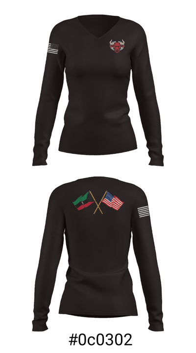 802 OD 21261631 Women's Long Sleeve V-neck Shirt - 7