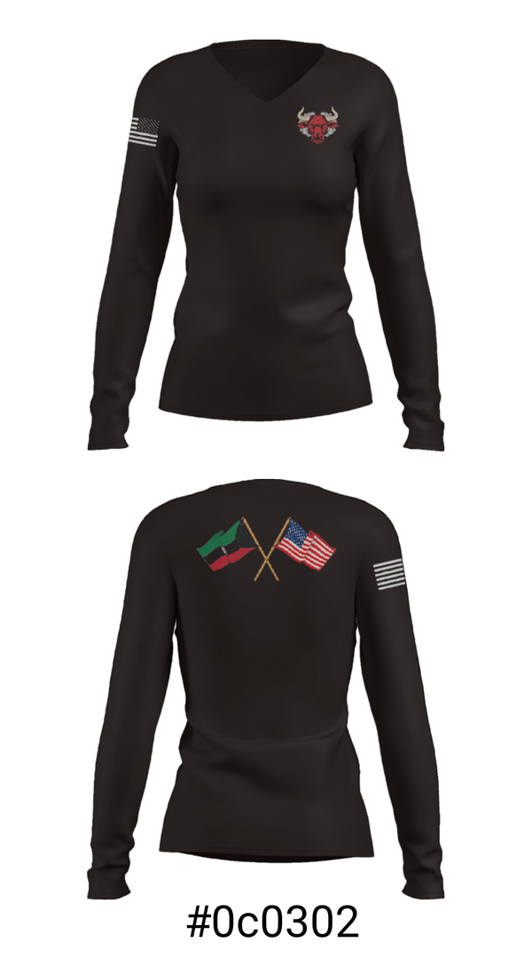 Women's Long Sleeve Vneck Shirt, 802 OD, Army, Teamtime, Team time, sublimation, custom sports apparel, team uniforms, spirit wear, spiritwear, sports uniforms, custom shirts, team store, custom team store, fundraiser sports, apparel fundraiser