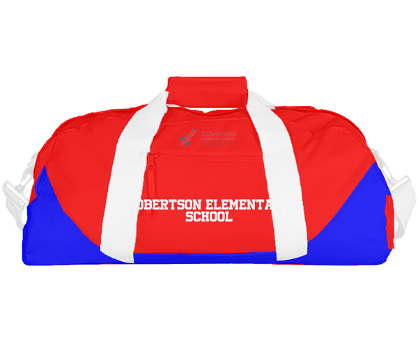 Duffle Bag, Robertson Elementary School, Spirit Store, Teamtime, Team time, sublimation, custom sports apparel, team uniforms, spirit wear, spiritwear, sports uniforms, custom shirts, team store, custom team store, fundraiser sports, apparel fundraiser