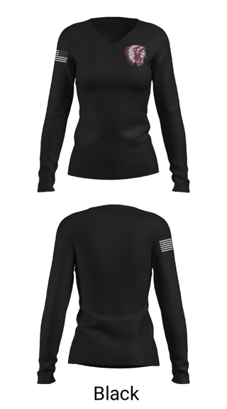 Women's Long Sleeve Vneck Shirt, Elko High School, Spirit Store, Teamtime, Team time, sublimation, custom sports apparel, team uniforms, spirit wear, spiritwear, sports uniforms, custom shirts, team store, custom team store, fundraiser sports, apparel fundraiser