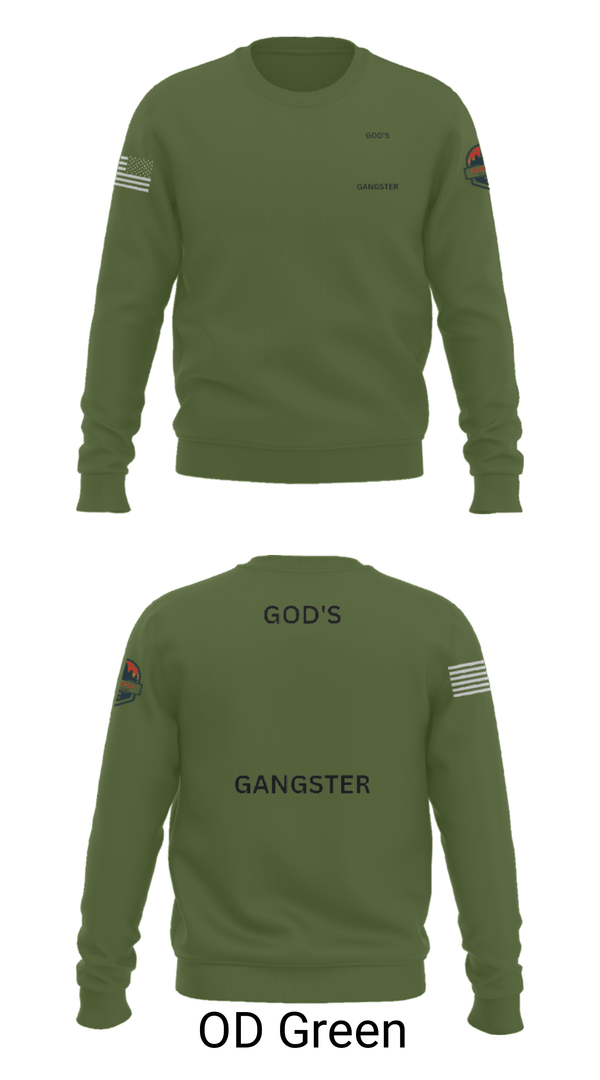Crew Neck Sweatshirt, GOD'S GANGSTER, Baseball, Teamtime, Team time, sublimation, custom sports apparel, team uniforms, spirit wear, spiritwear, sports uniforms, custom shirts, team store, custom team store, fundraiser sports, apparel fundraiser