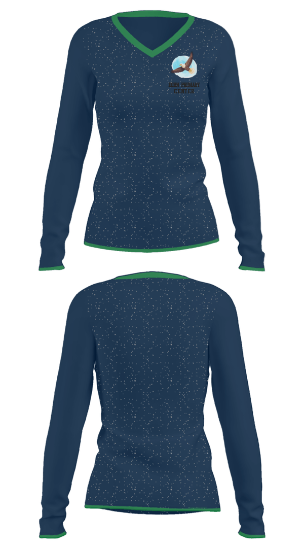 Women's Long Sleeve Vneck Shirt, Dorn Primary Center, Spirit Store, Teamtime, Team time, sublimation, custom sports apparel, team uniforms, spirit wear, spiritwear, sports uniforms, custom shirts, team store, custom team store, fundraiser sports, apparel fundraiser
