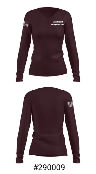 Women's Long Sleeve Vneck Shirt, Diamond Properties, Men's Basketball, Teamtime, Team time, sublimation, custom sports apparel, team uniforms, spirit wear, spiritwear, sports uniforms, custom shirts, team store, custom team store, fundraiser sports, apparel fundraiser